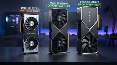NVIDIA has closed the option to remove hardware limits for tensor cores in the GeForce RTX 50 series. - GameGPU