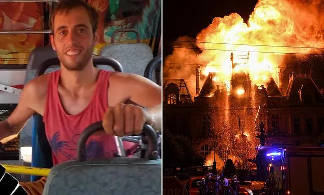 Far-Left activist arrested over arson attack that destroyed town hall during French riots is prosecuted for 'attempting to murder a policeman'