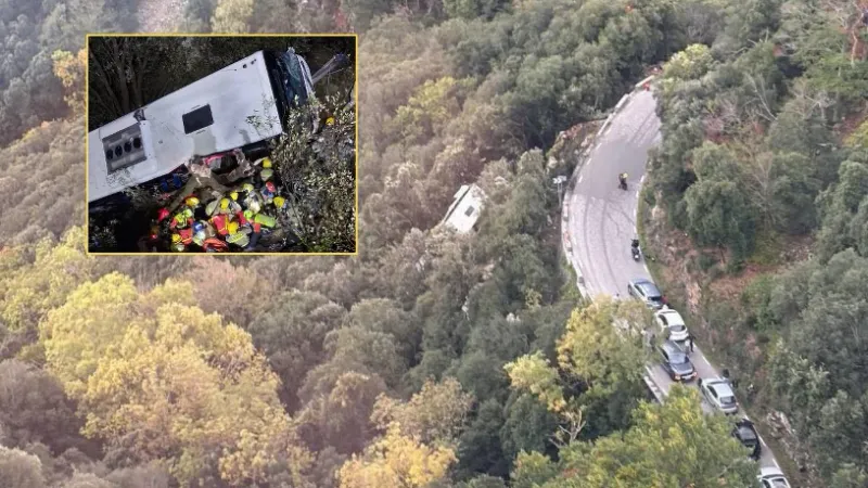 Dramatyczne sceny w Katalonii. Autobus runął ze zbocza, dziesiątki rannych