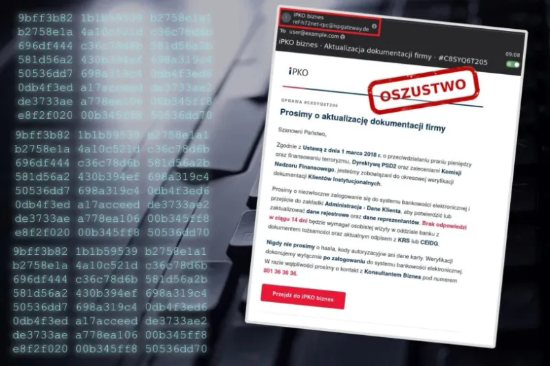 Niepozorny mail, wygląda jak wiadomość z banku. Pilny apel CERT