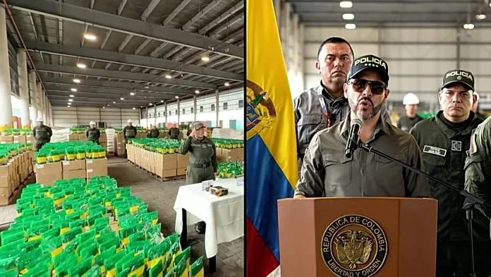 Moment Colombian authorities seize 7.6 tonnes of cocaine bound for Europe