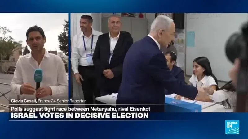 Israeli PM casts his ballot as voters voice opposition to Netanyahu outside polling stations
