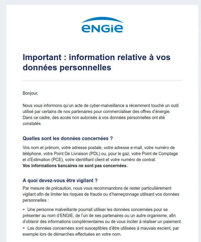 ENGIE Data Breach Exposes Customer Details and Energy Contracts - Security Affairs