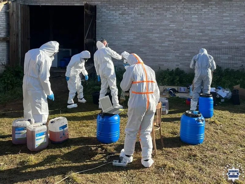 Kontrterroryści weszli do fabryki narkotyków. Przejęto blisko 680 kg krystalizującego klefedronu