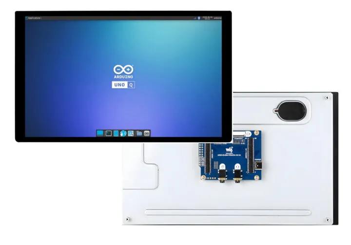 Arduino UNO Q gets a 10.1-inch touch display with integrated speakers, audio jacks, camera connectors
