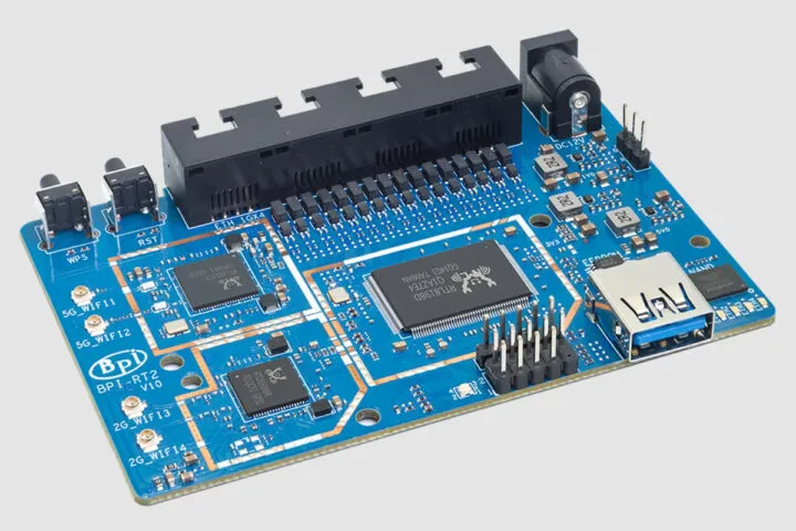 $26 Banana Pi BPI-RT2 WiFi 6 router board features Realtek RTL8198D dual-core MIPS SoC