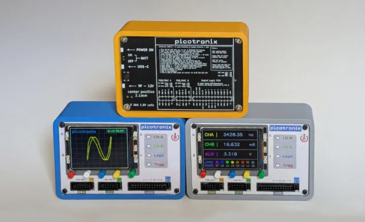 Picotronix modular oscilloscope and logic analyzer features two Raspberry Pi Pico 2 boards (Crowdfunding)